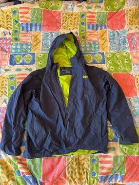 Helly Hansen Navy Jacket with Lime Green Lining